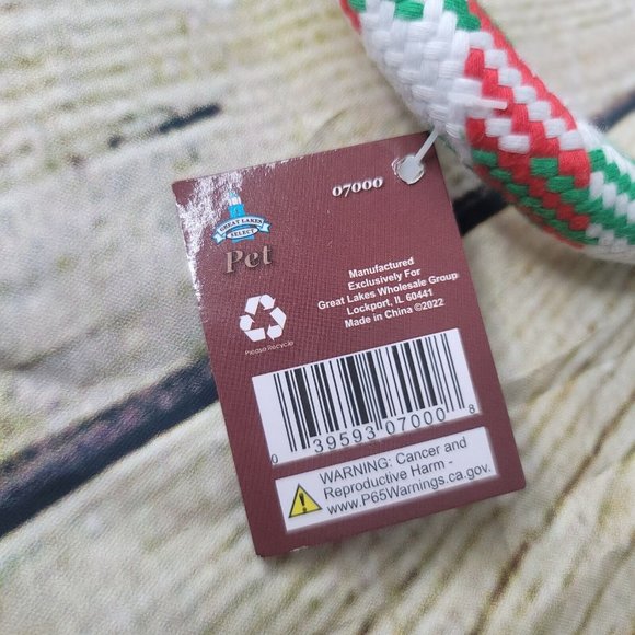 Large Dog Infinity Rope White Green Red JMK 07000 - Picture 2 of 3